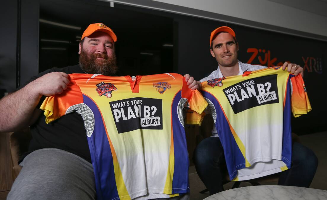 GETTING SHIRTY: Trent Ball and Liam Scammell have the SCG in their sights again as they prepare to lead the Border Bullets rep side in this season's Plan B Regional Bash. Picture: TARA TREWHELLA