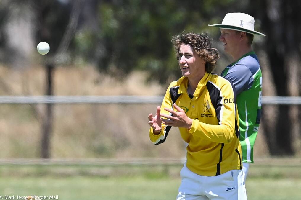 LEADING BY EXAMPLE: Osborne captain Ed Perryman took 2-20 and then scored an unbeaten 35 with the bat in a fine win away to Walla Walla. Picture: MARK JESSER