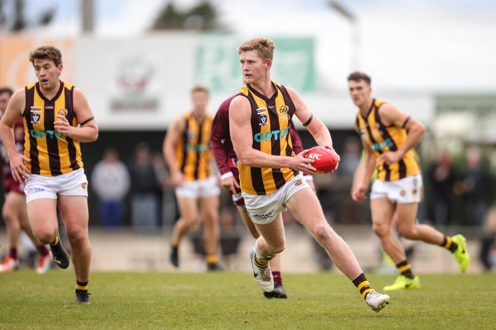 Toby Murray played 12 games for the Murray Bushrangers last year and also had a taste of VFL and the AFL National Championships but is now full steam ahead at Wangaratta Rovers. Picture by James Wiltshire