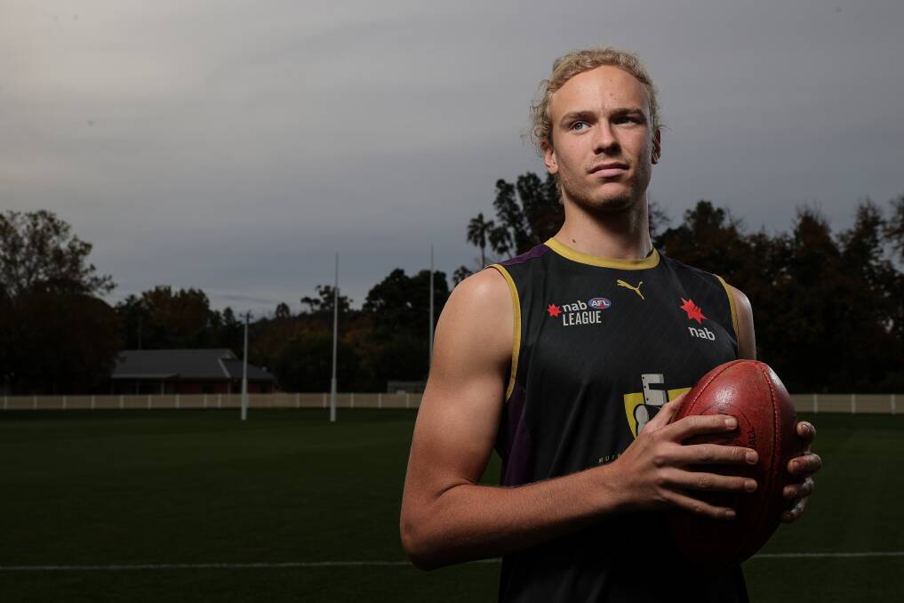 MUSCLING IN: Increased physicality has taken Fletcher Hart's game to a new level this season and he's hoping to impress for the Young Guns in tomorrow's match against Vic Country in Melbourne. Picture: JAMES WILTSHIRE
