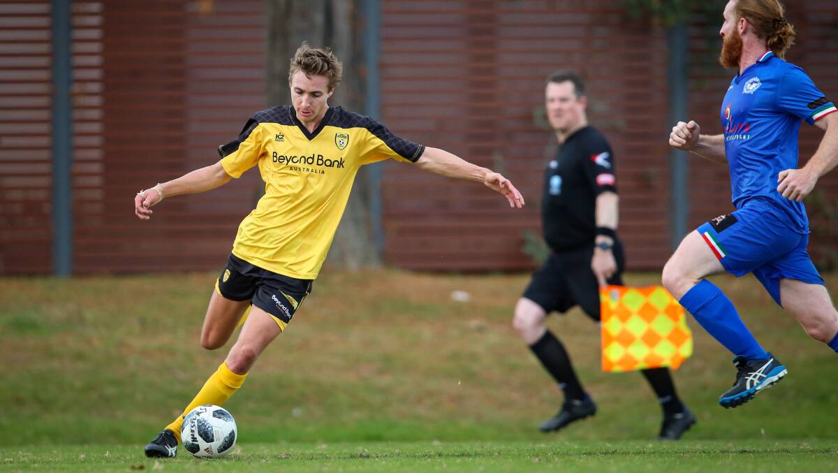ON THE BALL: Albury Hotspurs and Wangaratta go head-to-head at Aloysius Park when the season resumes on Sunday. Picture: JAMES WILTSHIRE