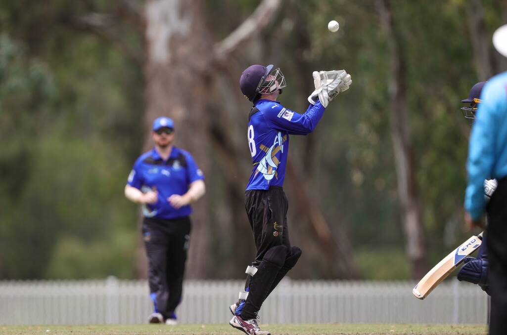 Matthew Wilson claims another catch for Corowa. Picture by James Wiltshire