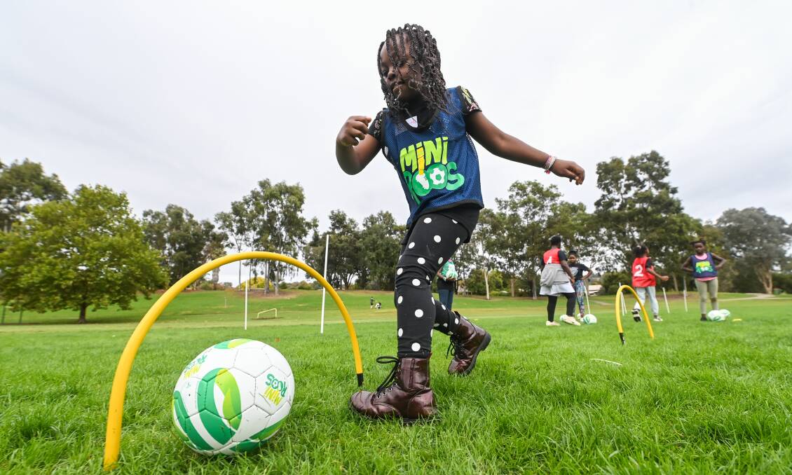 BEST FOOT FORWARD: Eight-year-old Deborah Achiza hones her skills at Willow Park. Picture: MARK JESSER