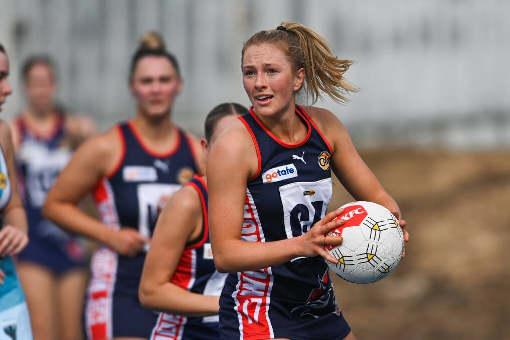 Emily Stewart was superb for Wodonga Raiders in their 45-44 win away to Lavington on Saturday. Picture by Mark Jesser