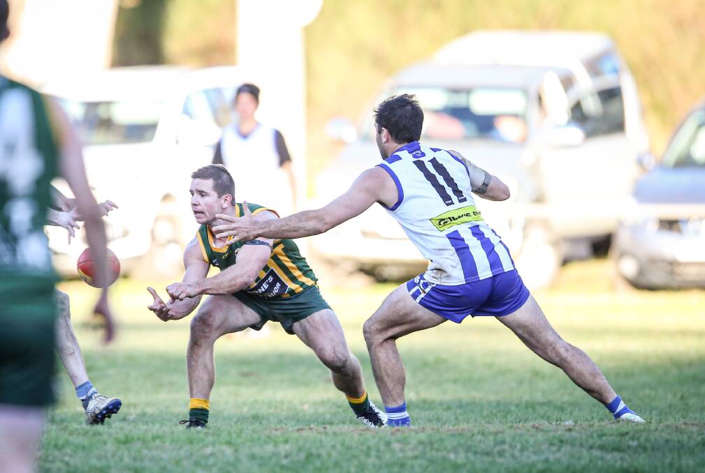 The TDFL returned on Saturday after a five-week break with Yackandandah and Tallangatta playing out a thriller at Butson Park. Picture: JAMES WILTSHIRE