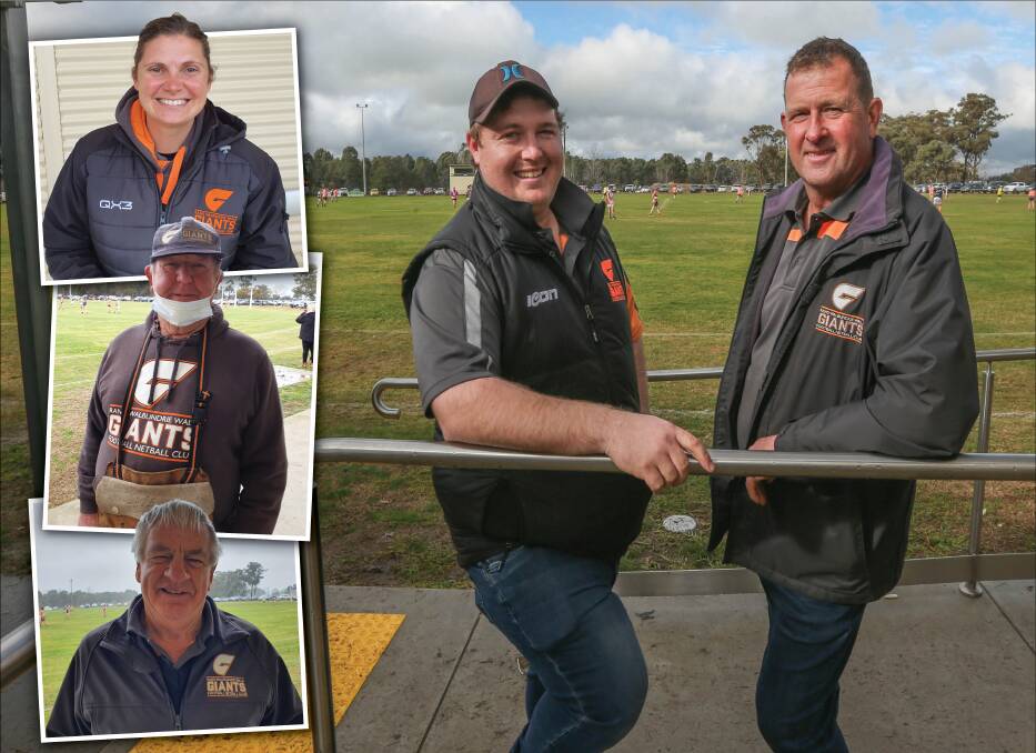 MANY HANDS MAKE LIGHT WORK: Giants co-presidents Wal Collins and Kev Wardius are backed up by a strong team of volunteers including Amanda McCall, Alan Odewahn and Ian Kreutzberger. Picture: TARA TREWHELLA