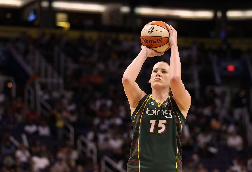 Lauren Jackson takes aim for the Seattle Storm.