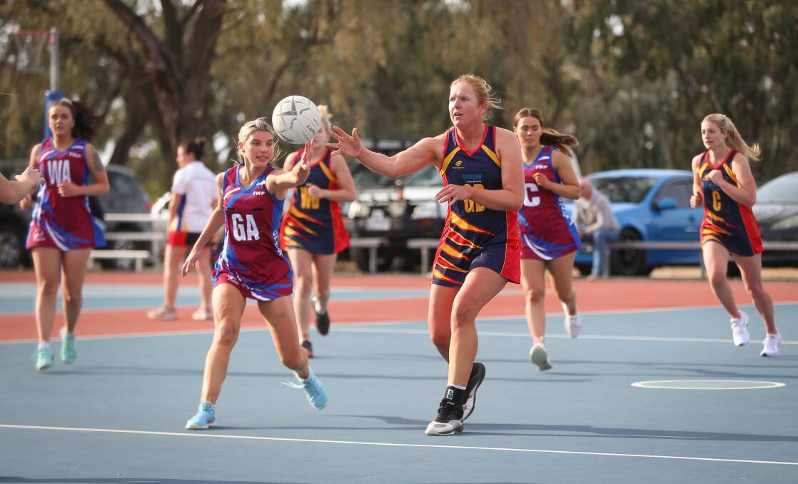 Harriet Simpson in action for Billabong Crows against Culcairn. Picture: JAMES WILTSHIRE