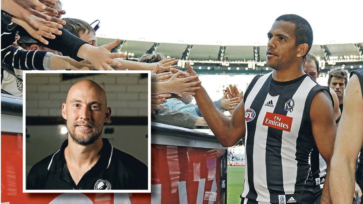 FRONT ROW SEAT: Wangaratta coach Ben Reid (inset) played with Leon Davis at Collingwood and would love to see more Indigenous players coming through locally. The Pies face Corowa-Rutherglen on Saturday. Picture: JAMES WILTSHIRE