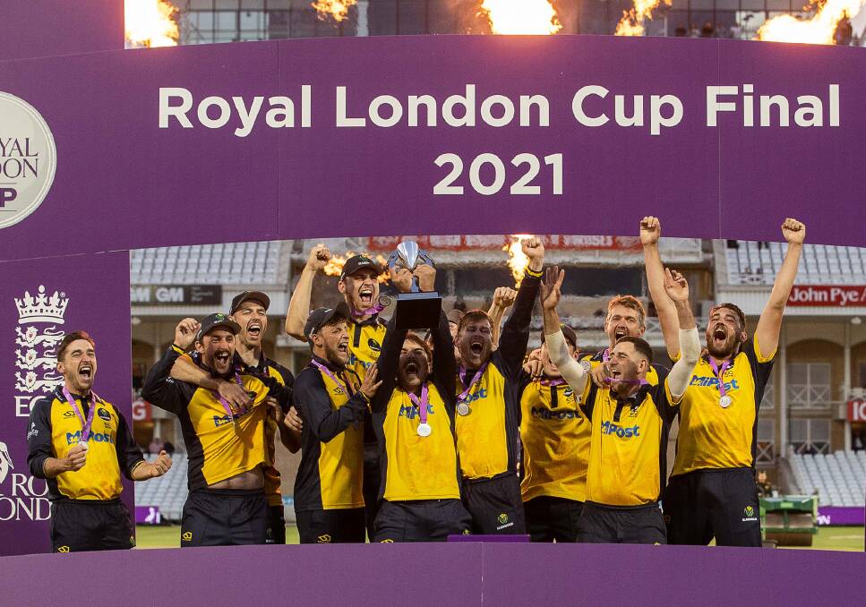 GREATEST DAY: Former Tallangatta all-rounder James Weighell and his Glamorgan team-mates lift the Royal London Cup at Trent Bridge.