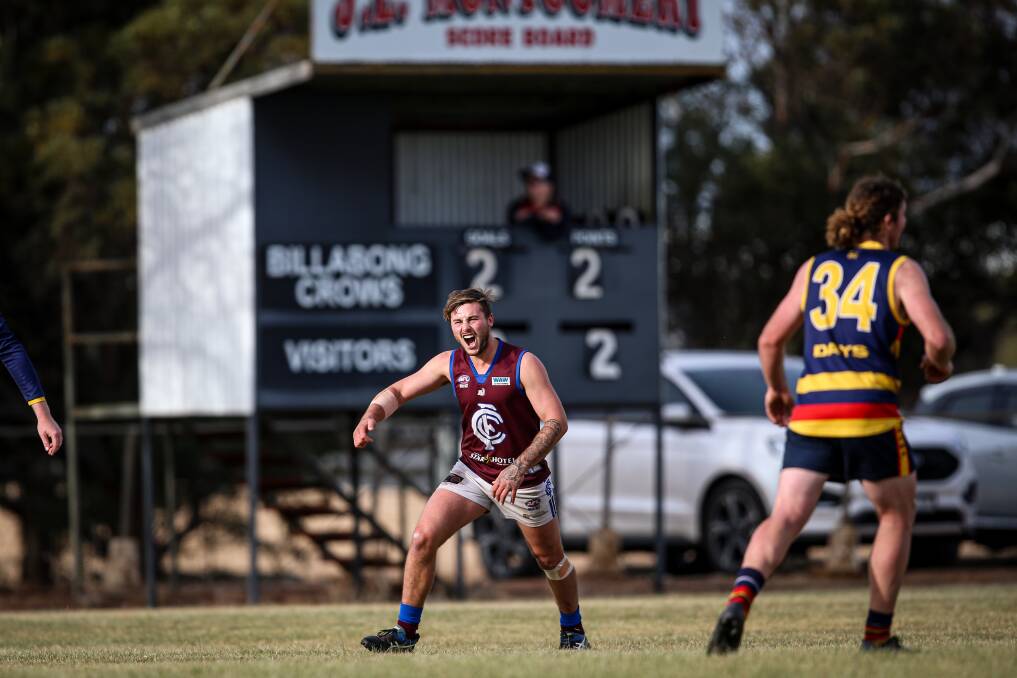Jack Chesser puts another score on the board for Culcairn. Picture: JAMES WILTSHIRE