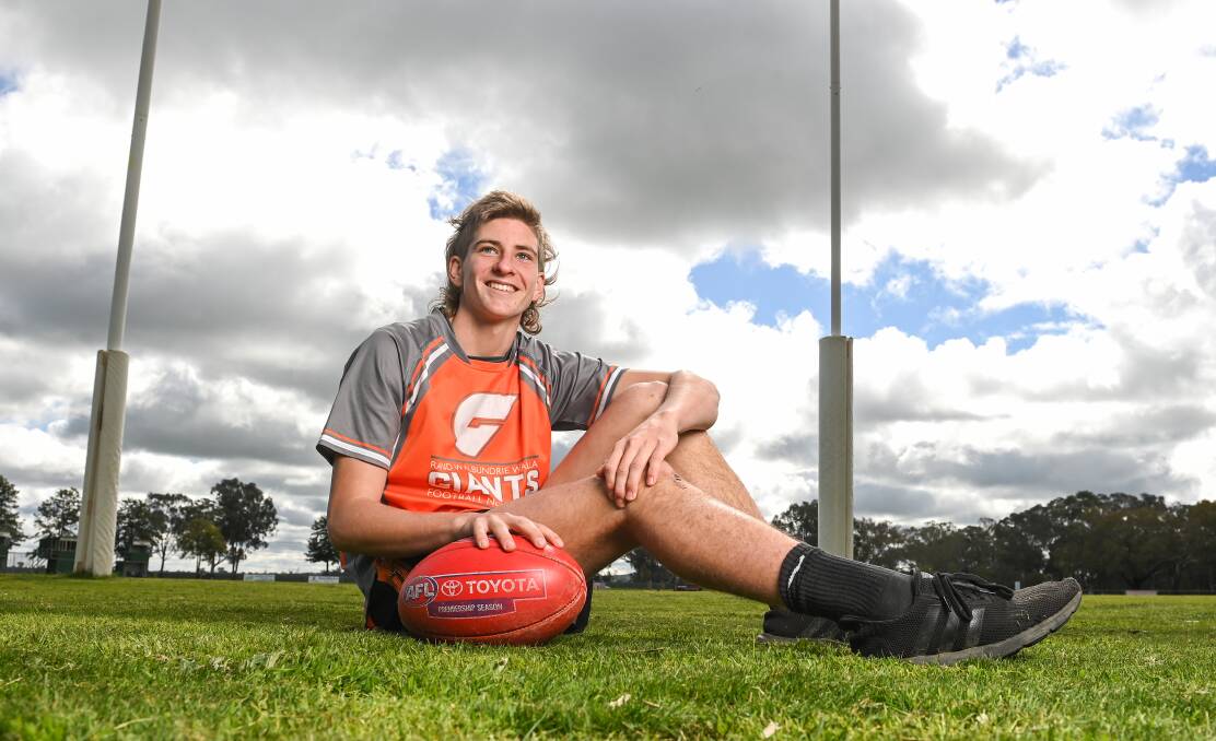 RISING STAR: There's a lot of excitement building around teenage Rand-Walbundrie-Walla forward Nathan Wardius. Picture: MARK JESSER