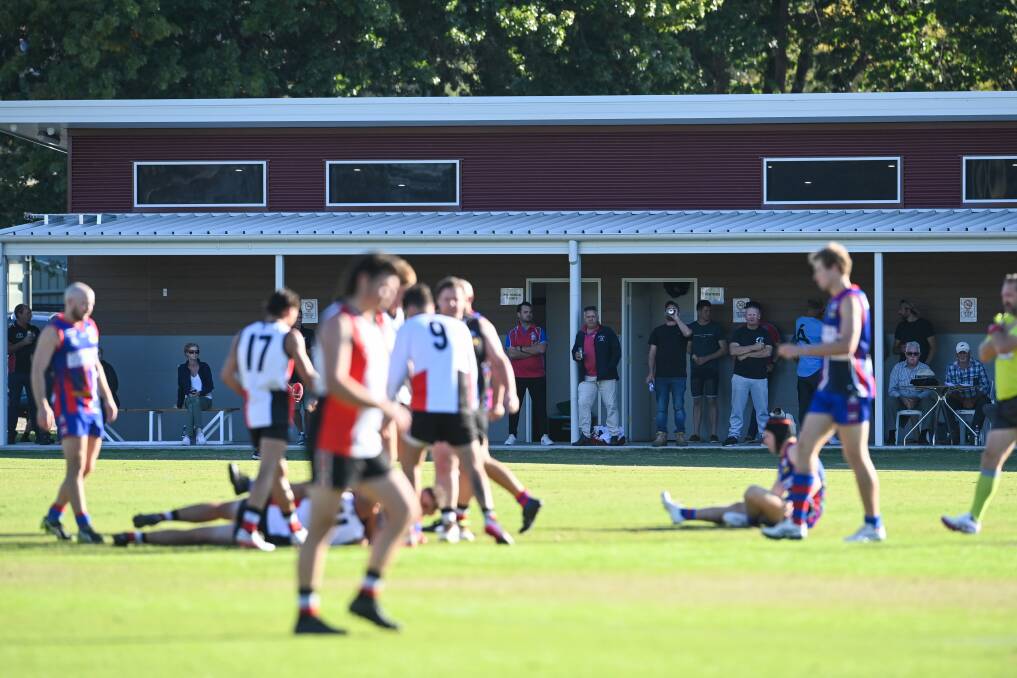 Beechworth were Wodonga Saints' first opponents at Les Cheesley Oval. Picture: MARK JESSER