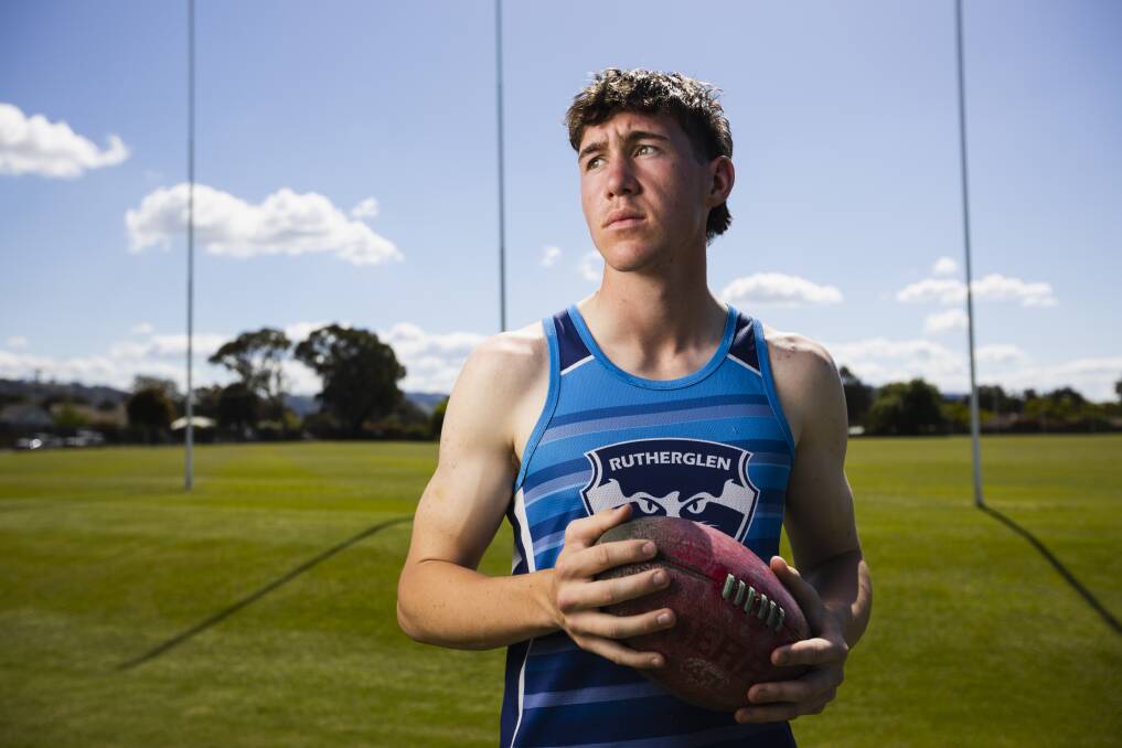 Rutherglen' ruckman Indhi Kotzur is one of two Tallangatta & District League players included in the Murray Bushrangers pre-season squad. Picture by Ash Smith