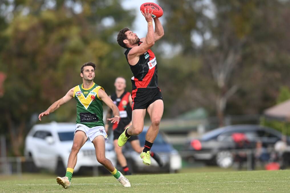Coby Ross in action for Holbrook against Howlong. Picture: MARK JESSER