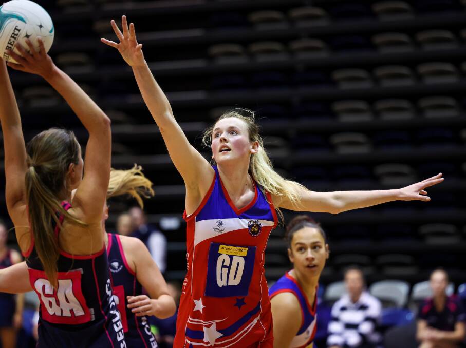 Sophie Hanrahan back in her regular position of goal defence. Picture: GRANT TREEBY / NETBALL VICTORIA
