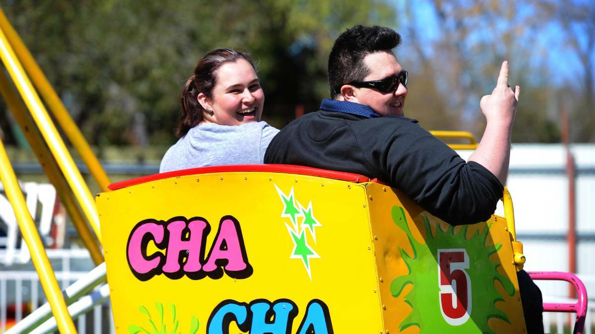 LAST RIDE: Zoe Lloyd and Kyle Cooke on the Cha Cha at the Wagga Show in 2017.