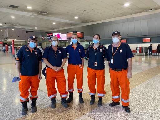 The group of SES volunteers touched down on Saturday. Picture: SUPPLIED