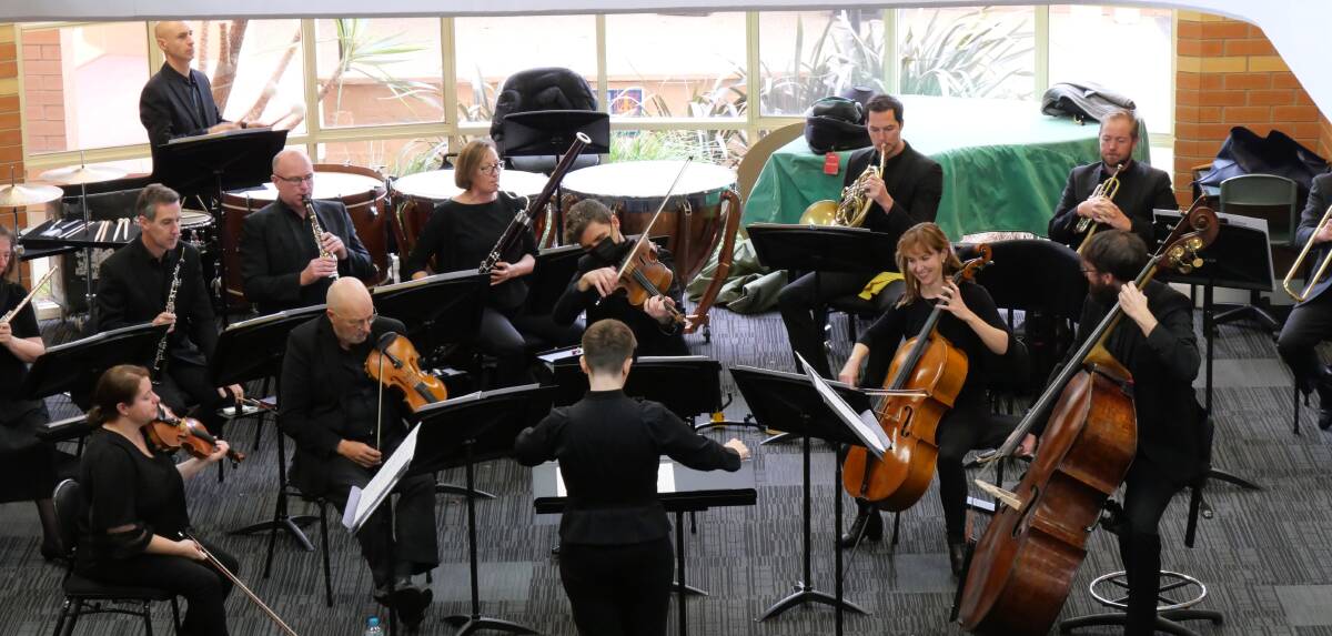SETTING THE TUNE: Thirteen musicians from Melbourne Symphony Orchestra performed classical repertoire for junior school students at The Scots School Albury. In between pieces, students were introduced to each instrument. Picture: SUPPLIED