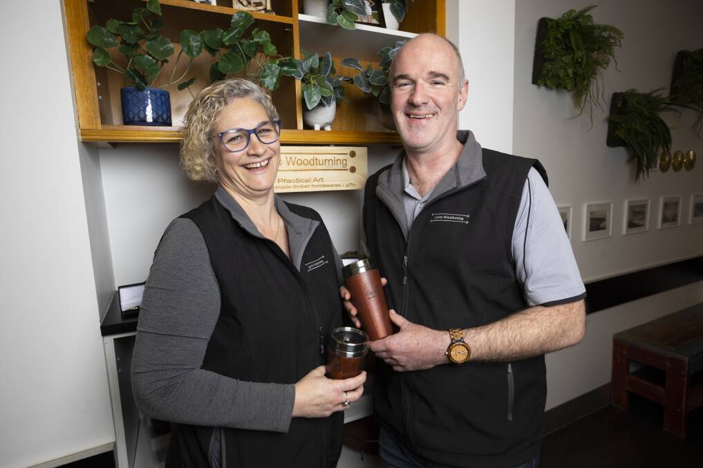 MAKING IT LAST: Lyons Woodturning owners Patricia and Angus Lyons source recycled wood for their handmade products.