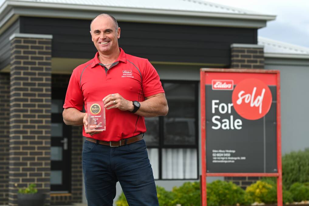 INDUSTRY RECOGNITION: Principal director of Elders Real Estate Wodonga Jamie Maynard has joined the Masters Club, and won a national Elders Real Estate award. Picture: MARK JESSER
