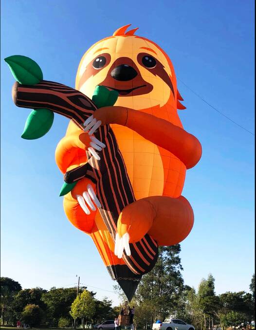 SPECIAL: The King Valley Balloon Fiesta is set to return, featuring Tico the sloth. He was designed by Monahan Airways Ballooning in New York.Picture: SUPPLIED