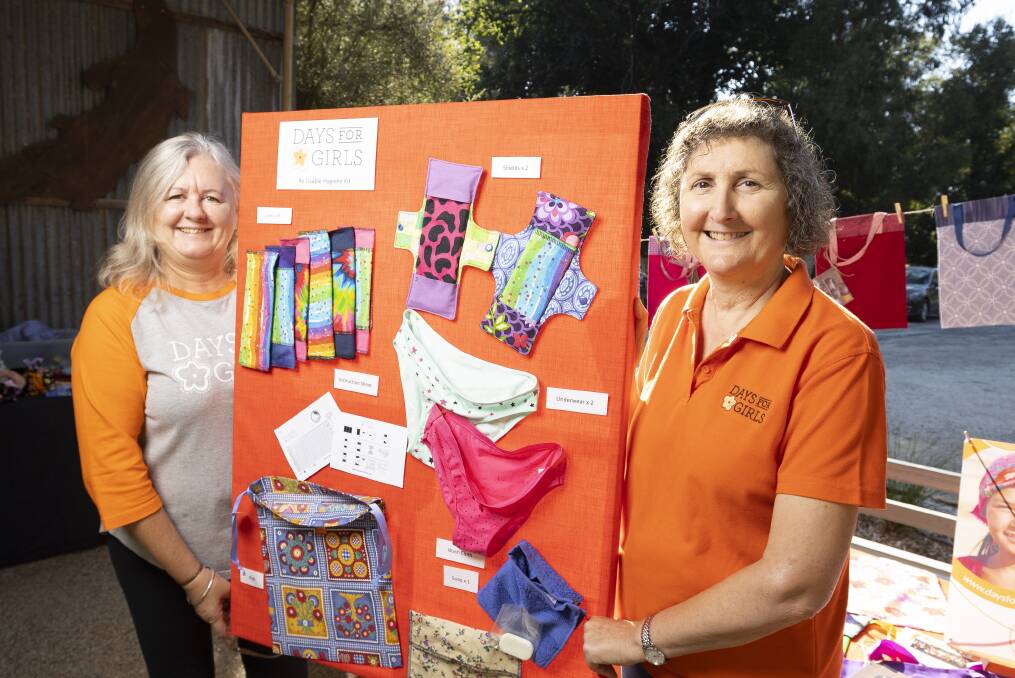COMMUNITY EDUCATION: Melissa Muntz and Ali Vannoort from the Albury branch of international charity Days for Girls. Picture: ASH SMITH