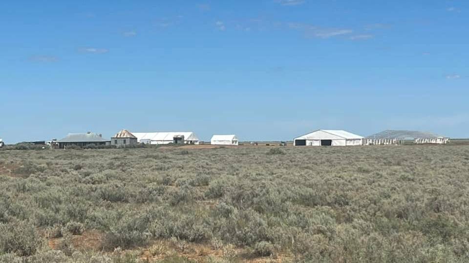 MISSION HQ: Marquees have begun to appear along Cobb Highway ready for filming on 'Mad Max' prequel 'Furiosa', beginning next month. Picture: Tyler Smith.
