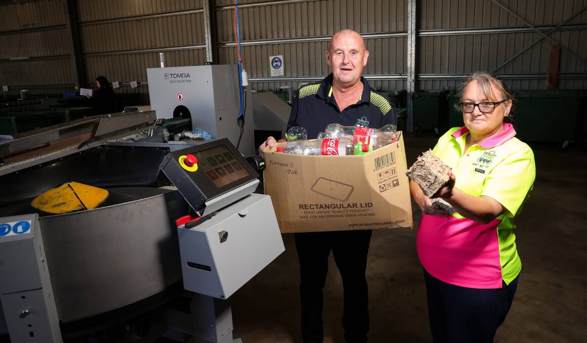RECYCLE: Owners Bruce Forbes and Heather Goesch want to make change in the community. Pictures: JAMES WILTSHIRE