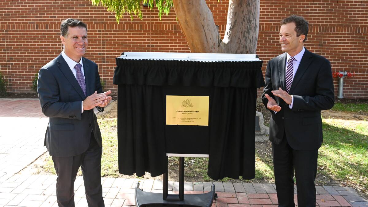 A plaque marking the project was unveiled on Tuesday to signify the on-going and completed work so far for the Albury courthouse. 