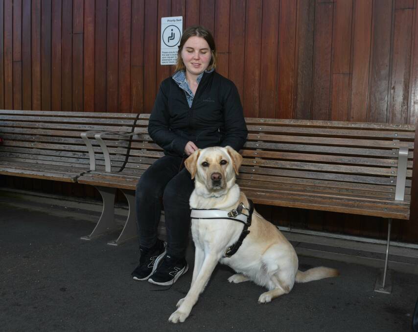 Micaela Schmidt was made to leave an Airbnb rental because of her guide dog. Picture by Tara Trewhella.