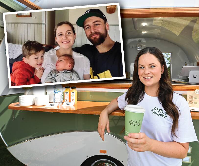 Arch & Willow owner, Amy Zuber has her coffee van at McRae Motors on Melbourne Road in Wodonga. She says she's appreciative of the community for its support of her fundraiser.