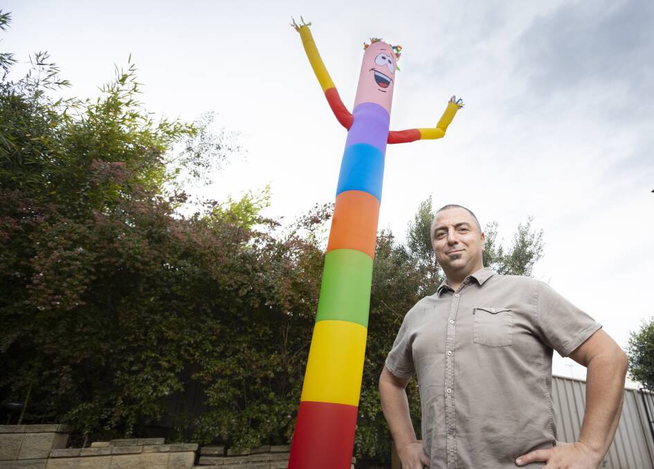 A JOURNEY: Rob Hanna started his successful business, Mr Inflatables, with just $1000 to his name. He runs his business across Australia from Wodonga with much support from his family. Picture: ASH SMITH