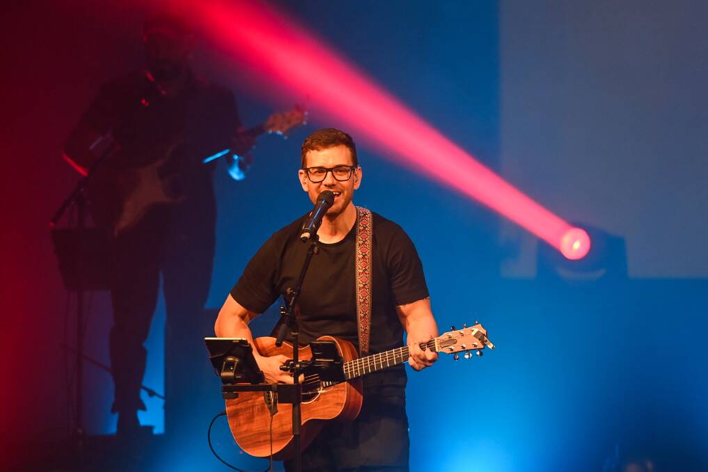 Fr Rob Galea will perform to more than 800 Albury-Wodonga students in a faith-based rock concert for the first time in four years. Pictures by Mark Jesser.