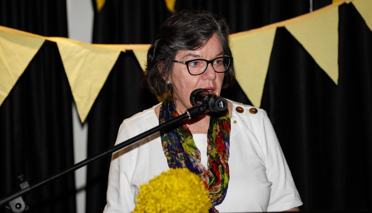 Former federal Independent member for lndi Cathy McGowan who has a long association with Jacqui Hawkins speaks at her campaign launch on Saturday. 
