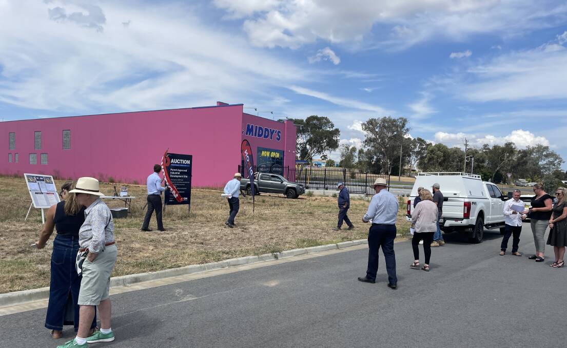 About 10 people turned up to the industrial site auction at 12 Woolpoint Court, Lavington, on Friday, February 16. Picture by Ted Howes