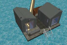A computer-generated image of the floating sauna project for Lake Sambell. Picture supplied