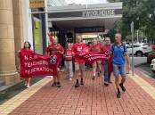 ENOUGH'S ENOUGH: Albury school teachers marched earlier this year to protest against low pay and staff shortages. Next week's rally is expected to draw more than 500 to the Commercial Club in Dean Street.