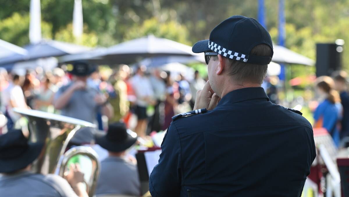 Police presence at the Australia Day ceremonies at Willow Park was strong but not obtrusive. Picture by Mark Jesser
