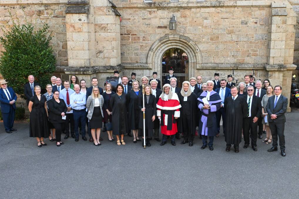 Members of the Border's legal fraternity at the opening of the 2024 law term at St Matthew's Church, Albury. Picture by Mark Jesser