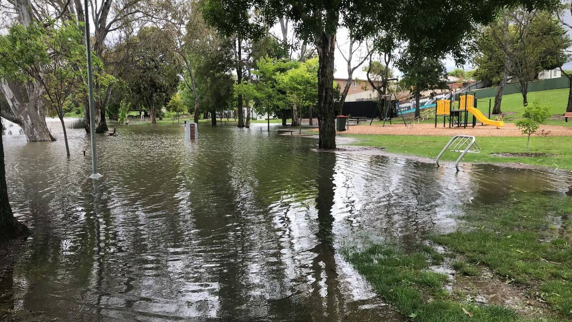 The SES has warned people not to enter floodwaters in any circumstances. Picture by Wodonga Council