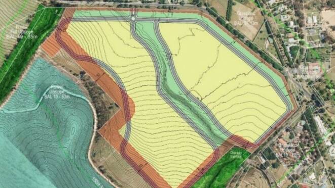 APPROVED: An aerial view shows where the homes would be built on farmland in Bright.
