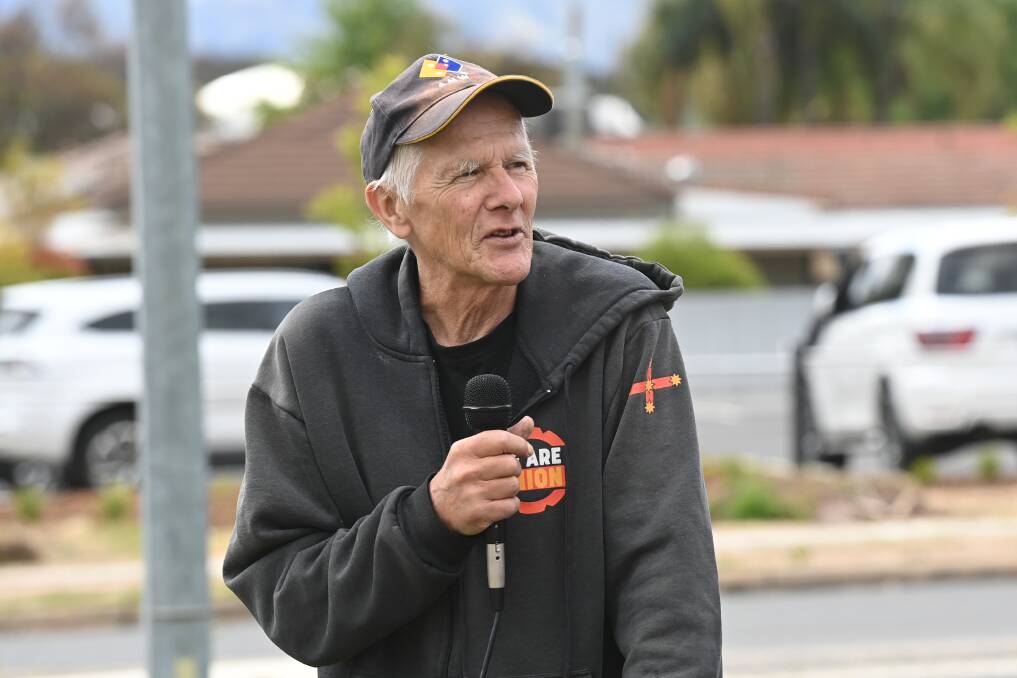 Chip Eling outside Albury hospital on Wednesday. Picture by Mark Jesser