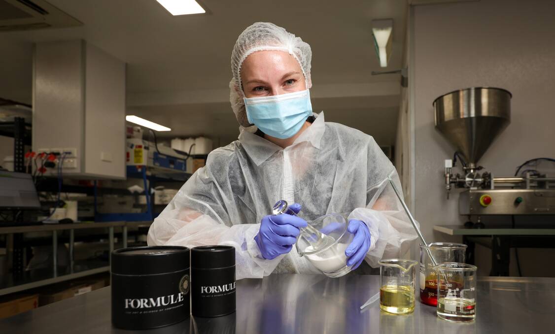 Jo Wilkie at the lab at Formulae where personalised potions are formulated to cater for people who seek an alternative to off-the-shelf products at traditional retail outlets. Picture by James Wiltshire