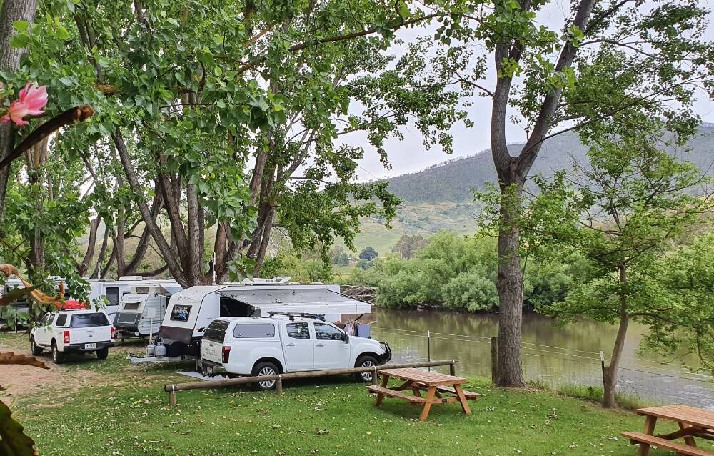 The idyllic Walwa Riverside Caravan Park says visitor numbers have been down this year, partly because of the high cost of diesel, but mostly because of potholes on roads leading to their park. Picture supplied