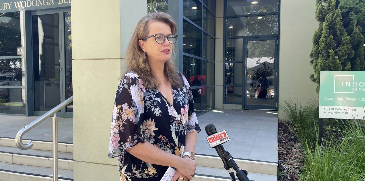 CASES INCREASING: Murrumbidgee Local Health District director of public health Tracey Oakman talks to the media in Albury in March.