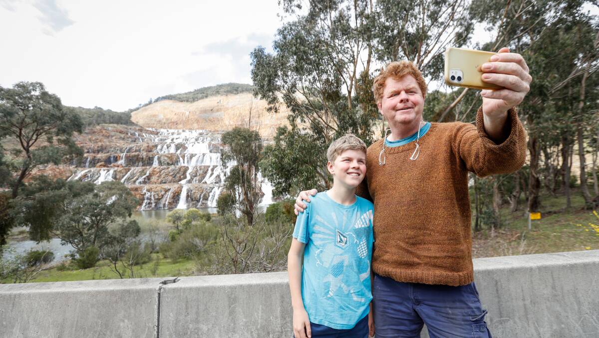 Angus M'Crystal, 12, travelled from Yackandandah with his dad, Hugh. Picture by James Wiltshire.