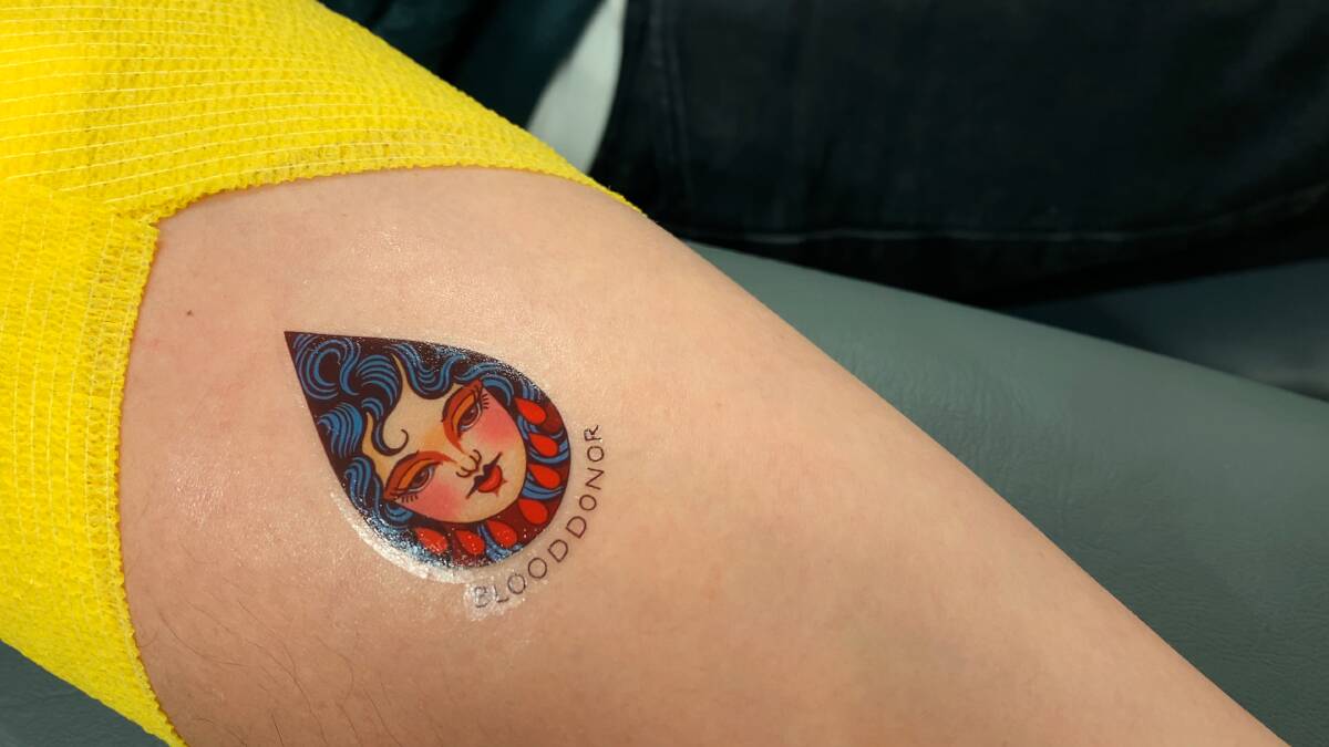 Free temporary tattoos are being offered as an incentive to donate blood. Picture supplied