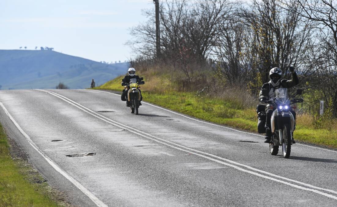 Motorcyclists on the Murray Valley Highway at Huon face an even greater danger. Picture by Mark Jesser