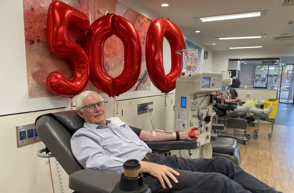 HAPPY TO HELP: Baranduda's Neville Bartlett encourages other people to donate to Lifeblood. "Come on in, you get treated very well, it's not a very painful exercise," he says.